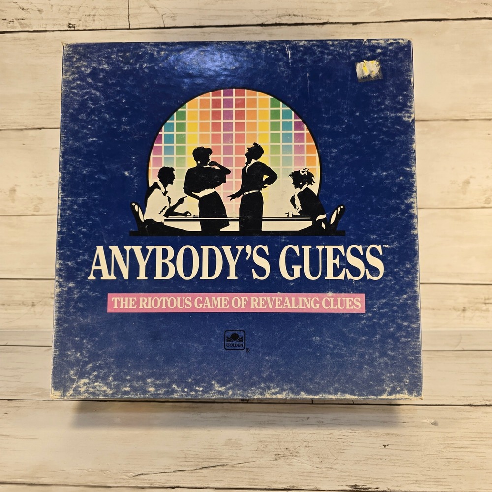 Vintage 1990 Anybody's Guess Board Game Golden 4255 Clue Trivia Game Complete